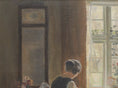 Load image into Gallery viewer, Swedish Vintage Figure in Interior Oil Painting From Sweden
