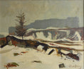 Load image into Gallery viewer, Original Vintage Art Room Winterscape Oil Painting from Sweden