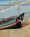 Load image into Gallery viewer, Original Coastal Oil Painting Vintage Mid Century From Sweden