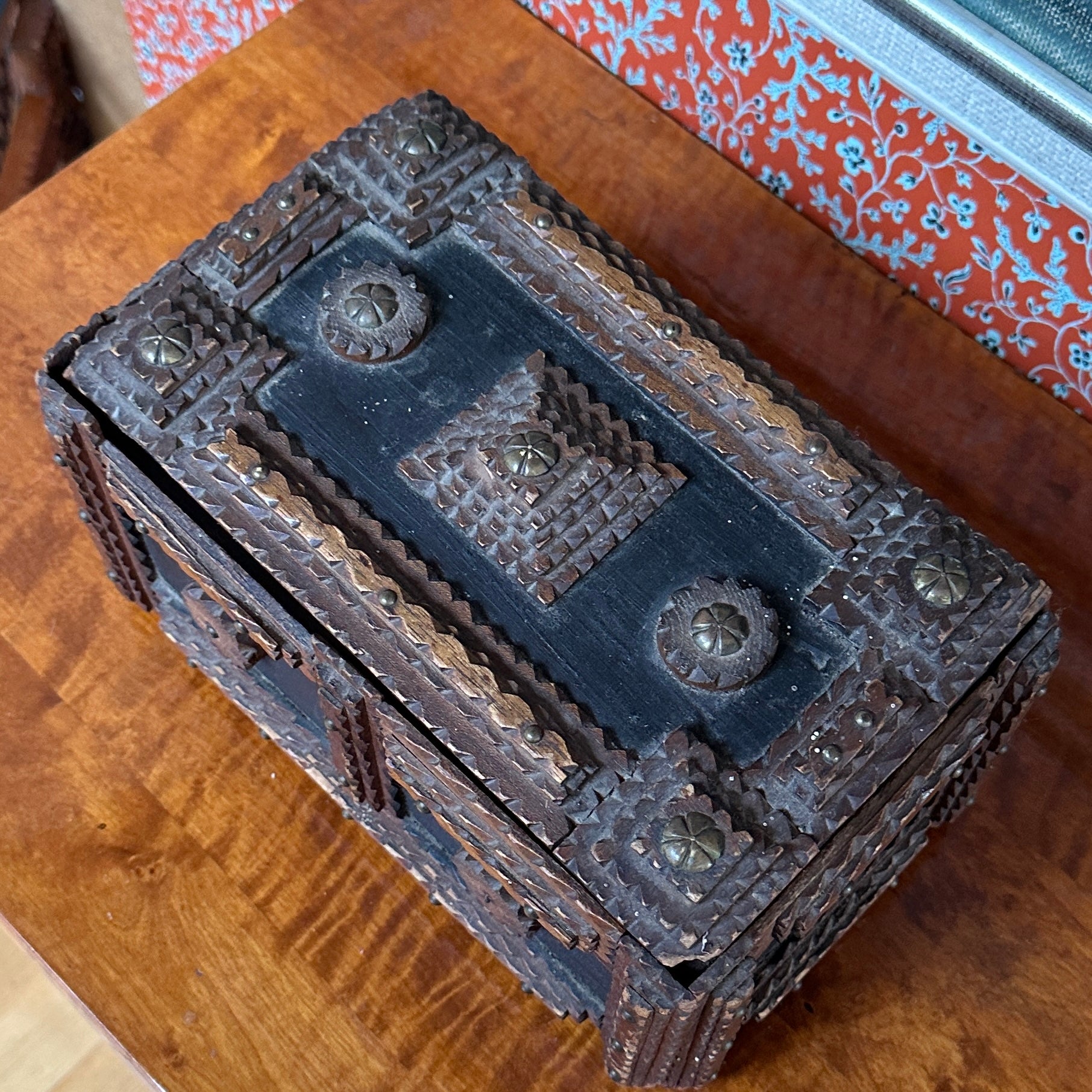 Folk Art Tramp Art Box