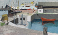 Load image into Gallery viewer, Mid Century Harbor Oil Painting from Sweden By G Isaksson