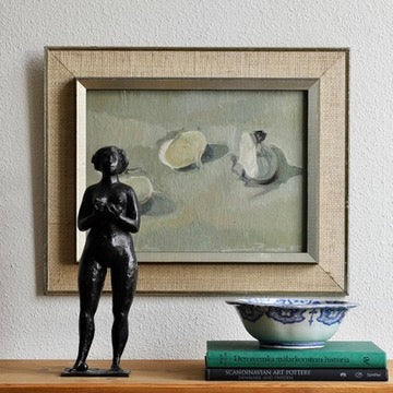 Mid Century Original Still Life Painting from Sweden 1955