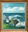 Load image into Gallery viewer, Vintage Mid Century Seascape Oil Painting From Sweden by L Herder