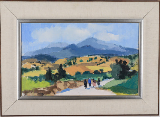 Vintage Art Room Mid Century Original Oil Painting from Sweden