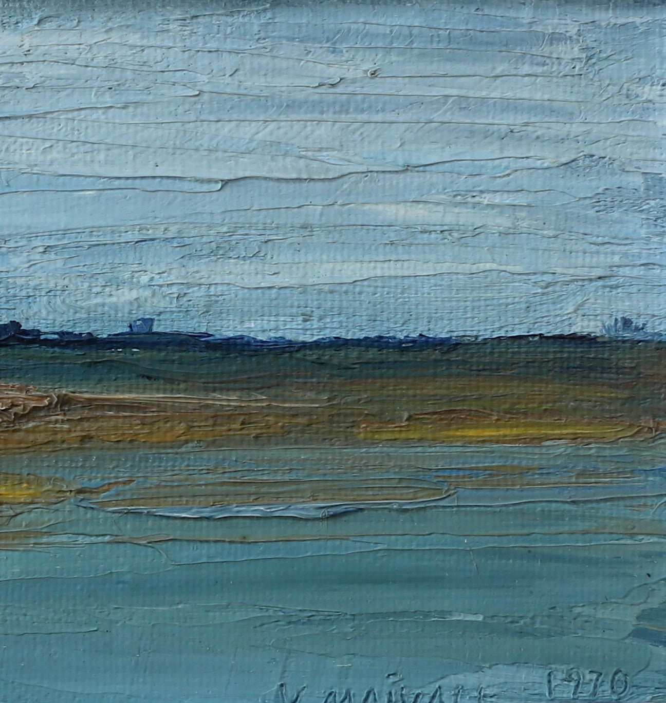 Mid Century Vintage Oil Painting From Sweden by Y Majvall