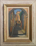Load image into Gallery viewer, Mid Century Original Cityscape Oil Painting From Sweden