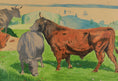 Load image into Gallery viewer, Vintage Art Room Original Painting of Cows From Sweden
