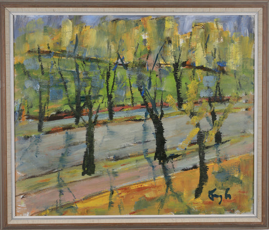 Vintage Oil Painting from Sweden by B Wahlberg