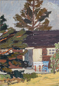 Load image into Gallery viewer, Mid Century Original Vintage Landscape Oil Painting from Sweden