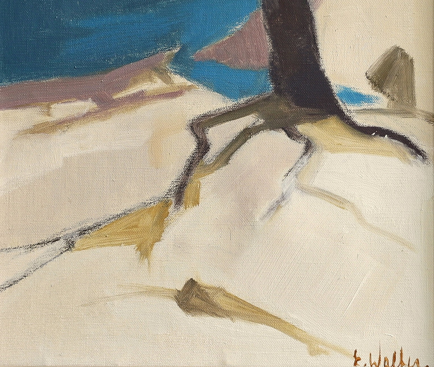 Vintage Mid Century Landscape Oil Painting By E W Persson Sweden