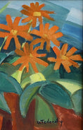 Load image into Gallery viewer, Mid Century Vintage Original Floral Oil Painting from Sweden