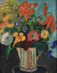 Load image into Gallery viewer, Swedish Vintage Mid Century Art Still Life Oil Painting