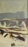Load image into Gallery viewer, Original Vintage Art Room Winterscape Oil Painting from Sweden