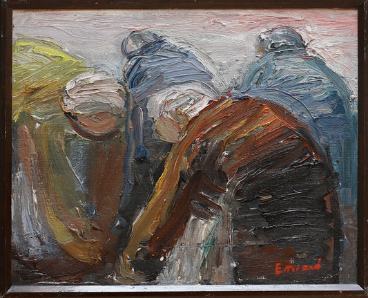 Mid Century Original Vintage Oil Painting from Sweden