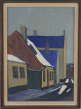 Load image into Gallery viewer, Charming Swedish Vintage Original Village Oil Painting