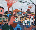 Load image into Gallery viewer, Vintage Art Original Village Scene Oil Painting from Sweden