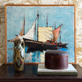Load image into Gallery viewer, Mid Century Original Sailboat Oil Painting From Sweden
