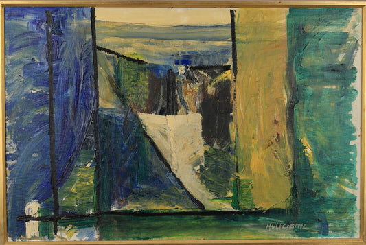 Mid Century Vintage Abstract Painting From Sweden