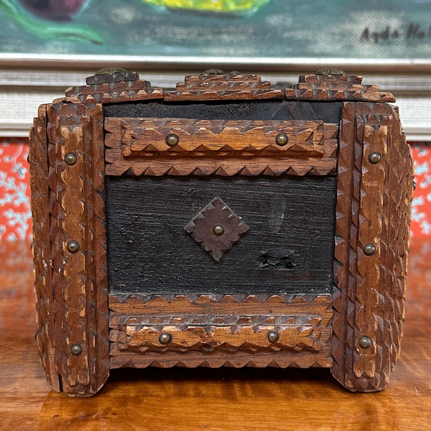 Folk Art Tramp Art Box