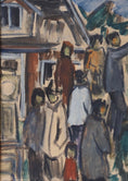 Load image into Gallery viewer, Vintage Painting of Figures from Sweden 1957
