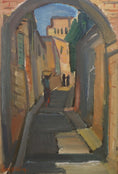 Load image into Gallery viewer, Mid Century Original Cityscape Oil Painting From Sweden