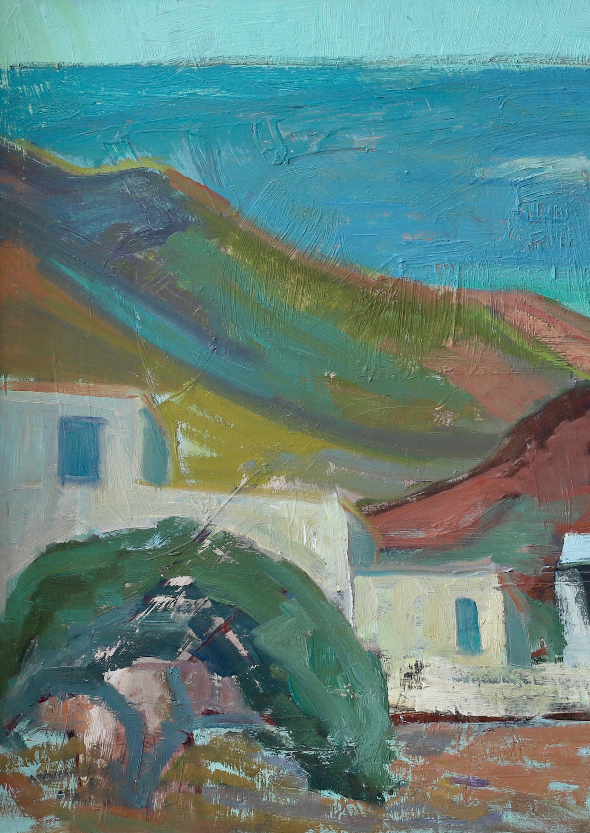 Mid Century Vintage Art Seascape Oil Painting Sweden