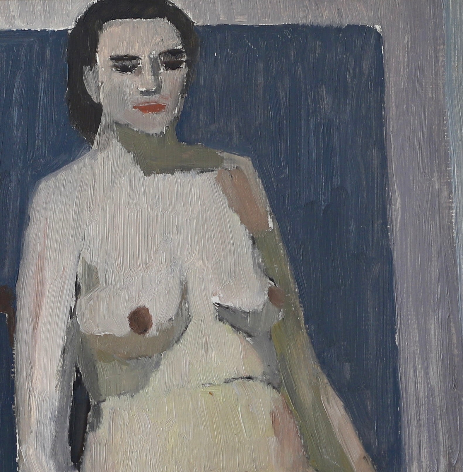 Original Mid Century Figurative Painting From Sweden