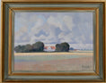 Load image into Gallery viewer, Mid Century Original Vintage Farmhouse Oil Painting from Sweden 1953