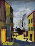 Load image into Gallery viewer, Original Vintage Art Harbor Oil Painting From Sweden
