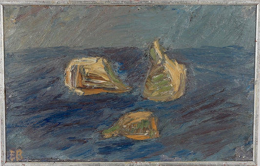 Swedish Mid Century Vintage Art Still Life Oil Painting