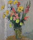 Load image into Gallery viewer, Vintage Mid Century Original Floral Still Life Oil Painting Sweden 1943
