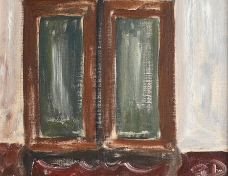 Vintage Original Mid Century Interior Oil Painting from Sweden