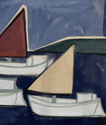 Load image into Gallery viewer, Mid Century Original Sailboat Painting From Sweden 1961