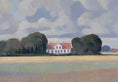 Load image into Gallery viewer, Mid Century Original Vintage Farmhouse Oil Painting from Sweden 1953