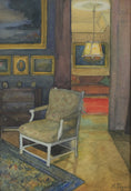 Load image into Gallery viewer, Vintage Art Room Original Interior Painting from Sweden