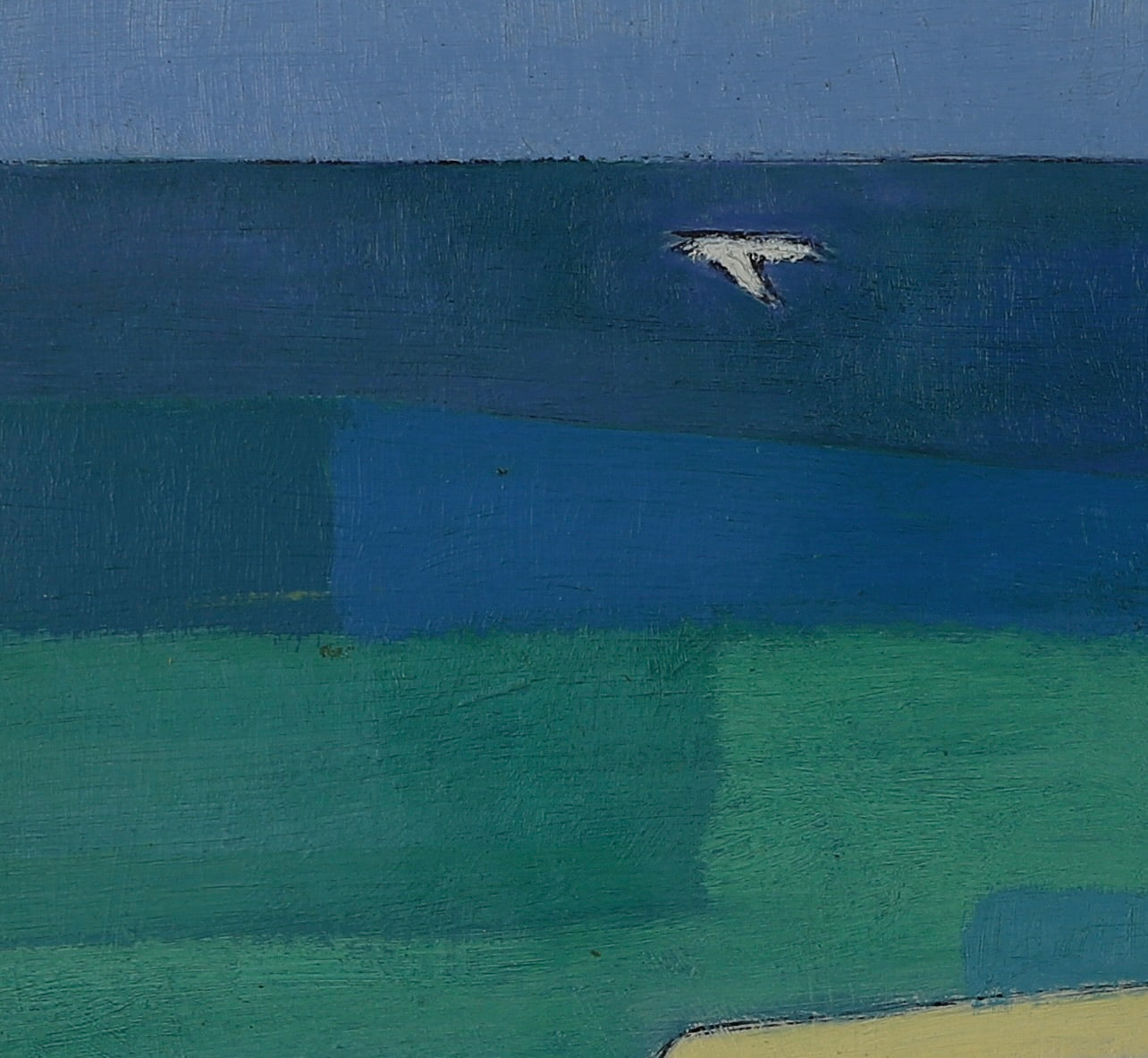 Mid Century Art Coastal Oil Painting from Sweden 1952