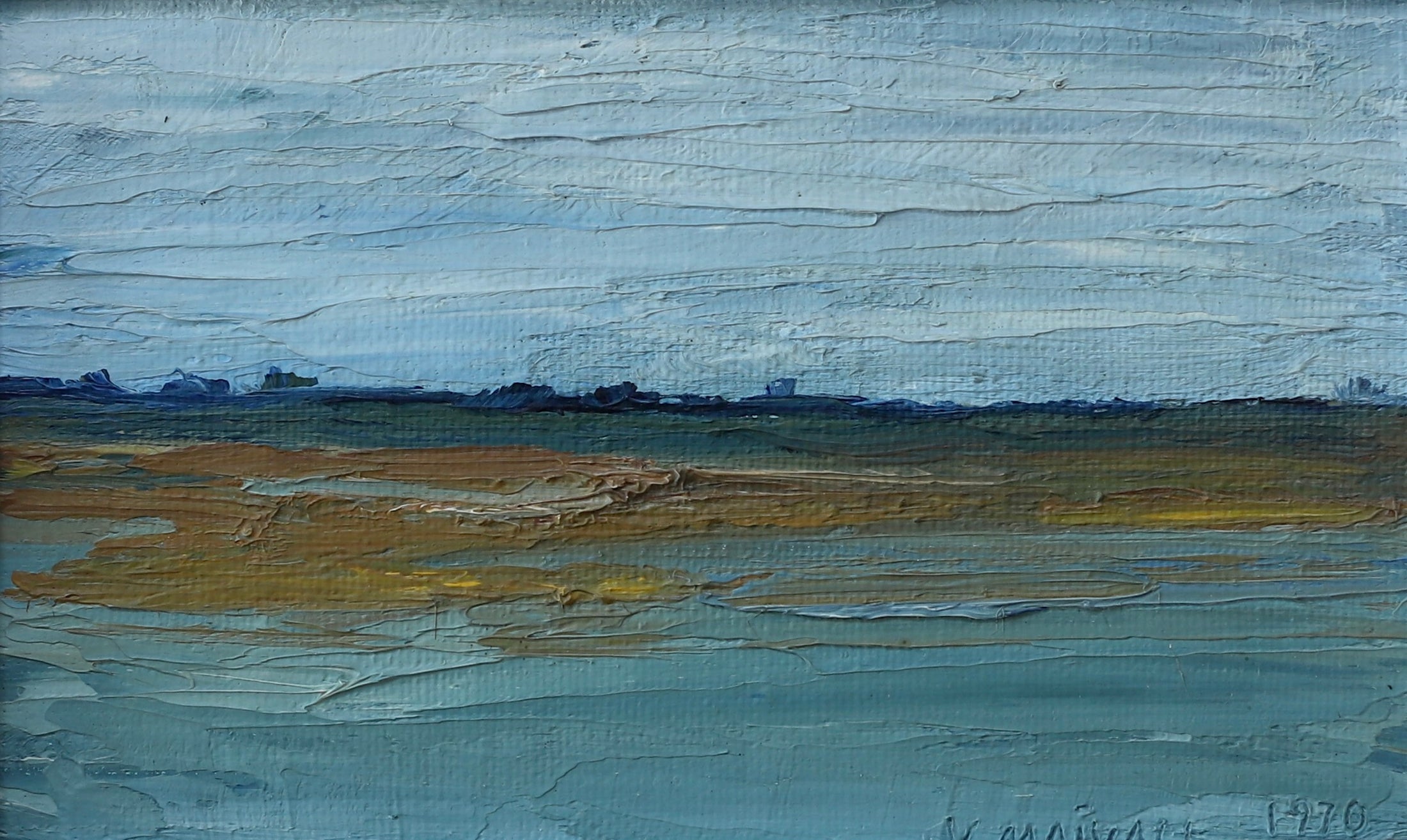 Mid Century Vintage Oil Painting From Sweden by Y Majvall