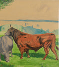 Load image into Gallery viewer, Vintage Art Room Original Painting of Cows From Sweden