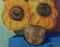 Load image into Gallery viewer, Vintage Art Room Original Sunflower Oil Painting Sweden