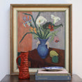 Load image into Gallery viewer, Original Still Life Floral Oil Painting Vintage Mid Century Sweden