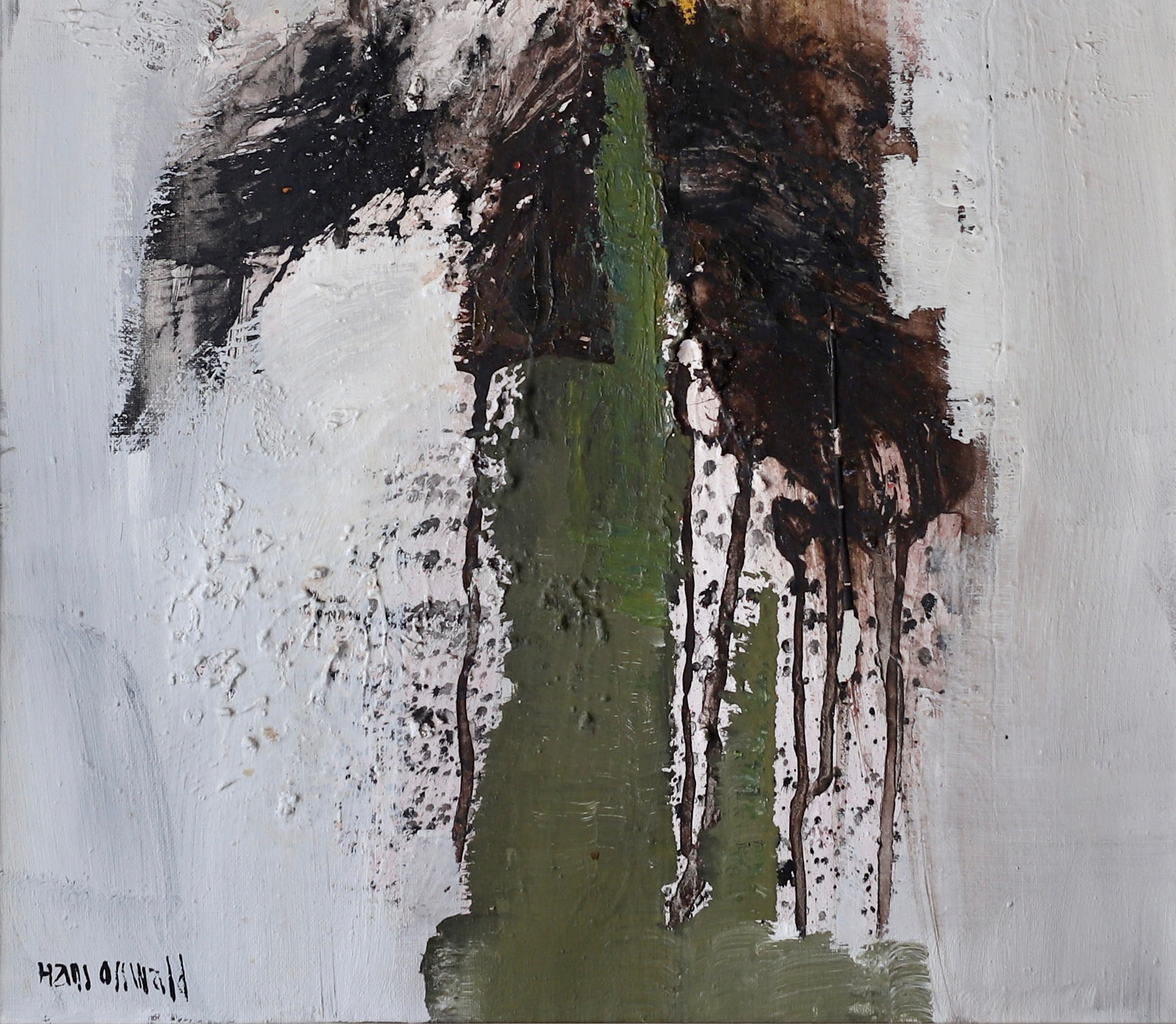 Mid Century Abstract Oil Painting From Sweden