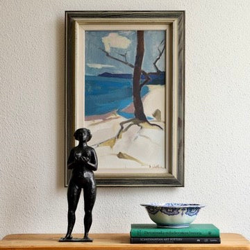 Vintage Mid Century Landscape Oil Painting By E W Persson Sweden