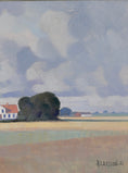 Load image into Gallery viewer, Mid Century Original Vintage Farmhouse Oil Painting from Sweden 1953