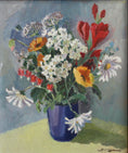 Load image into Gallery viewer, Vintage Art Original Mid Century Floral Still Life Oil Painting