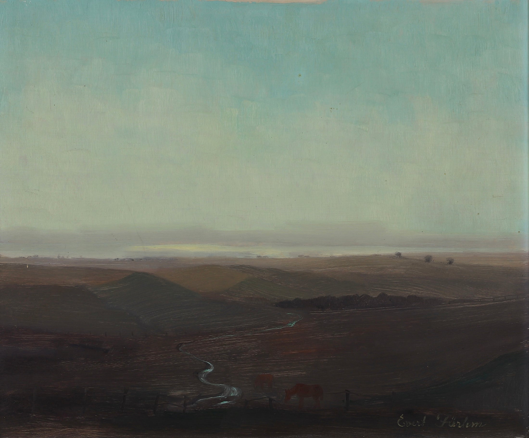 Mid Century Original Landscape Oil Painting from Sweden