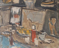 Load image into Gallery viewer, Mid Century Artist Studio Interior Oil Painting From Sweden