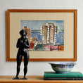 Load image into Gallery viewer, Vintage Art Mid Century Cityscape From Sweden by L Herder