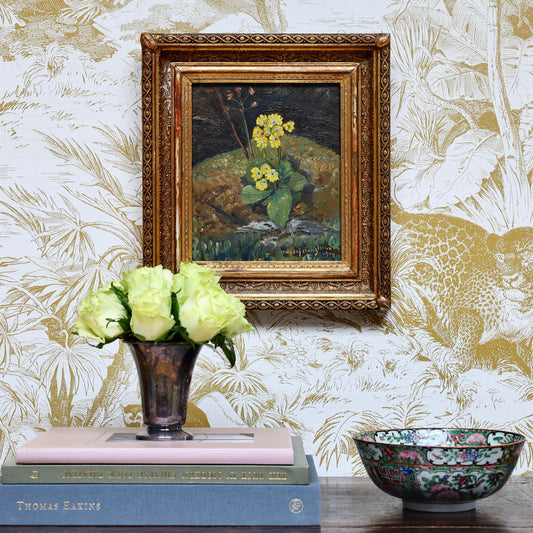 Original Floral Oil Painting Sweden Vintage Art Room