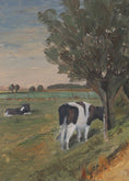Load image into Gallery viewer, Vintage Art Room Original Oil Painting of Cows From Sweden
