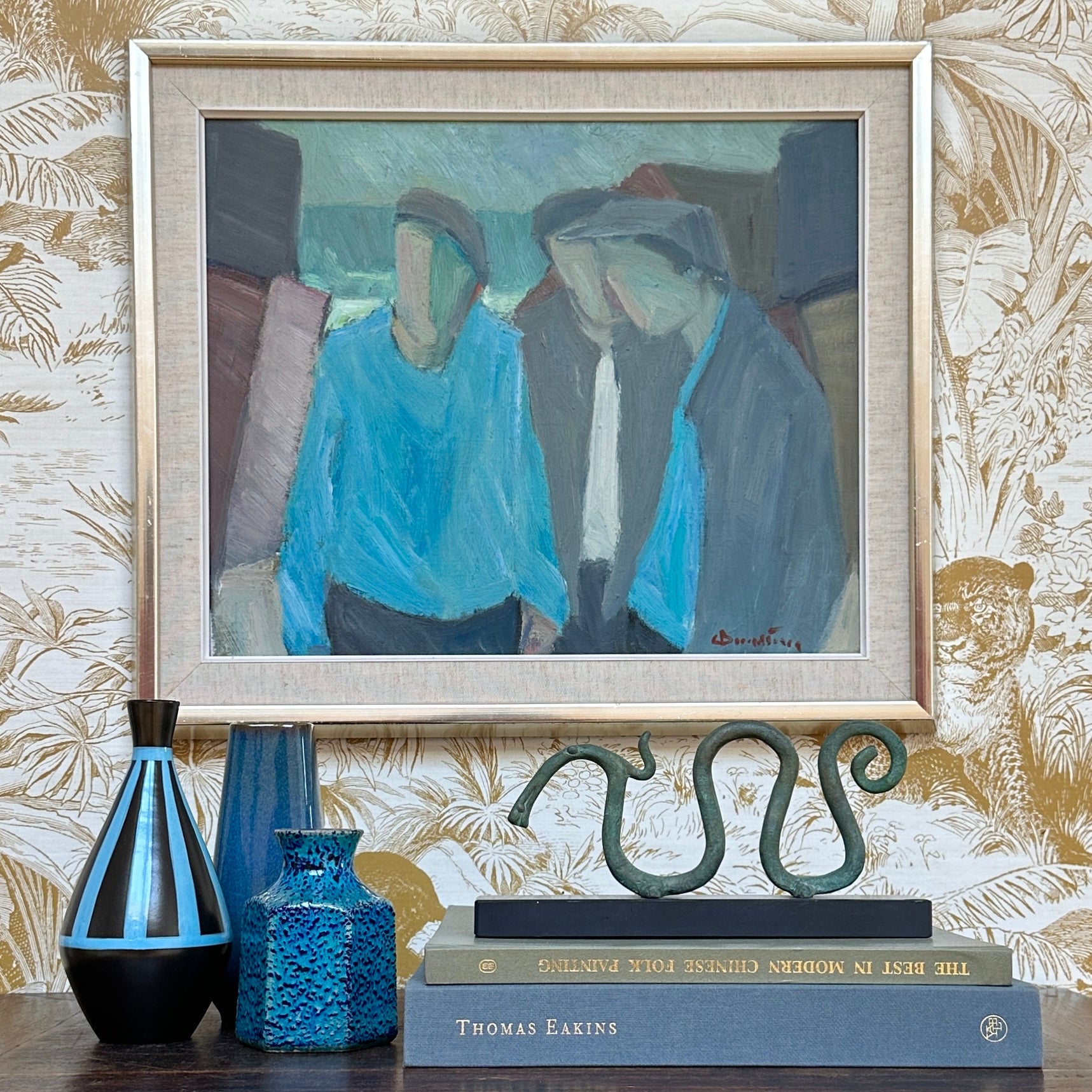 Mid Century Original Coastal Oil Painting From Sweden